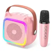 Mini Karaoke Machine for Kids: Portable Karaoke Machine with Pink 1 Mic