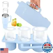minstely Silicone Ice Cube Tray with Lid for 30-40 oz Tumbler Cups, Easy Rele
