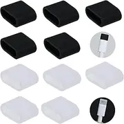 USB-C Protective Cap, Pack of 10, Dust Cap USB-C Connector Plastic Dustproof Cover of Data Cable, Dust Protection of Charging Cable, Cover Caps for USB Type-C (Transparent + Black)