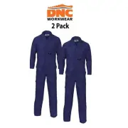 DNC 2 Pack Workwear Mens Polyester Lightweight Cool-Breeze Drill Coverall 3104