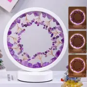 Round Amethyst Gemstone Tree LED Lamp USB Dimmable Healing Crystal Night