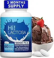 Hi! Lactosa 18000FCC Extra Strength Lactose Intolerance enzym caplets, Support Dairy Digestion, 60 Caplets, Gluten Free. Works with Milk, Yogurt, Cheese, Pop Corn, and More.