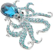 [Ipetboom] Octopus Jewelry Pin Alloy Rhinestone Brooch Bridal Decor Brooch Fashion Accessory