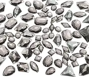 uxcell Sew on Rhinestones Flatback Crystal Acrylic Gems Diamante, Fit for DIY Crafts Dress Clothes Shoes Bag Decorations - Mixed Shape (200Pcs, Gray)
