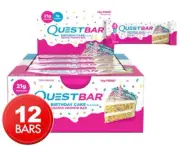 12 x Quest Protein Bar Birthday Cake 60g Gluten Free Formulated Sports Food
