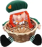 GAXIRE Cute Gnome Shamrock Candy Storage Basket Irish Festival Decoration for Patrick Day Whimsical and Table Centerpiece for Treats and Accessories Storage