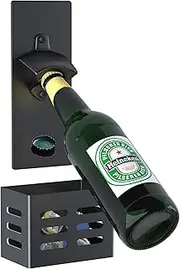 Zenzo Magnetic Beer Bottle Opener for Fridge Beer Bottle Bar Refrigerator Decor - Magnetic Bottle Opener - Drink Opener Beverage Opener Beer Bottle Cap Opener with Cap Catcher
