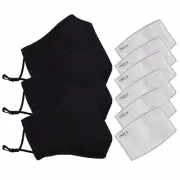 Cotton PM2.5 Black mouth Mask anti dust mask Activated carbon filter Windproof
