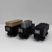 Wooden Railway Compatible Black Cargo Trains Custom Made Thomas & Friends Brio
