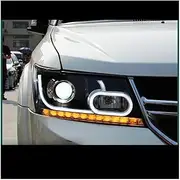 Headlights Compatible For Dodge Journey 2009-2017 /Fiat Freemont Day Running Light Head Lamp LED Bi Xenon Bulb Fog Lights Car Accessory(Include led bulbs)