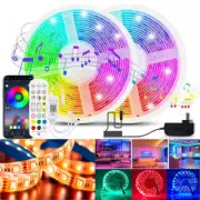 RGB LED Strip Lights Waterproof 5050 12V 24Keys Remote Controller 1-30M