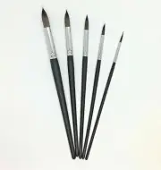 XDT Watercolor Mop Round Tip 5 Pc Set Artist Paint Brushes Russian Blue Squirrel