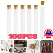 100pcs 20ML Volume Plastic Test Tubes With Cork Stopper Candy Party Wedding DS