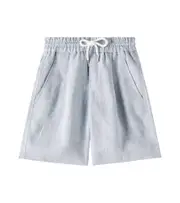 [Brunello Cucinelli Kids] Brunello Cucinelli Kids Linen Bermuda shorts Y 10 blue