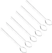 DRESSOOS 6pcs Long Handle Heat Resistant Spoons for Coffee Dessert Cocktails Kitchen Gadgets for Mixing Friends Family