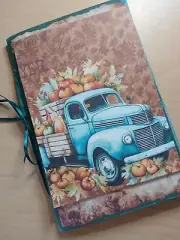 Junk Journal Blank Booklet "AUTUMN BREEZE 2" Fall Colors LG 8.5"x5.5" 40pgs