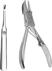 minkissy 2pcs Nail Clipper Set Metal Cuticle Pusher Portable Manicure Nipper Manicure Tool Toenail Nippers Nail Cuticle Pliers Nail Tools for Manicure Stainless Steel Cuticle Pusher Silver