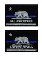 California CA State Flag thin blue line Police Swat Hook Patch (Bundle-CA01)