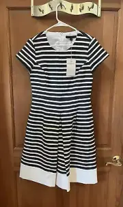 346 Brooks Brothers Women's Size 4 Tuxedo Striped Pleated Dress