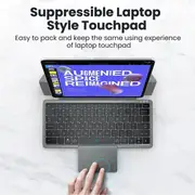 ANYMOB Bluetooth Keyboard Silver Mini Foldable Wireless Keys With Touchpad