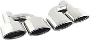 Compatible For 1 Pair Interface 63mm Dual Exhaust Tip Stainless Steel Slant Oval Rolled Auto Muffler Tail Pipe W211 W204 C63 With Logo