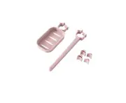Kitchen Bathroom Faucet Drain Storage Holder Clip on Soap Dish + Towel Rack(Pink)