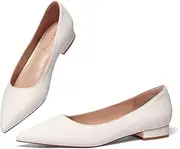 [Mhuire] Women's Flats Shoes Pointed Toe Casual Chunky Flats Slip on Comfortable Dress Flats Shoes for Lady