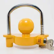 Universal Coupler Lock Trailer Locks Ball Hitch Trailer Hitch Lock, Yellow