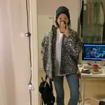 現貨STYLENANDA 高調搶眼豹紋絨毛寬鬆外套 豹紋外套