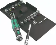 Wera 8009 Zyklop Pocket Set 3 - 27 piece Metric Ratchet 3/8'' Sq & 1/4'' Hex Dr