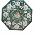 12" green marble Side corner table top marquetry art handmade work