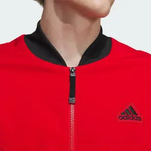 【adidas 愛迪達】外套 男款 運動外套 立領外套 風衣外套 亞規 CM WV JKT 紅 IZ1614