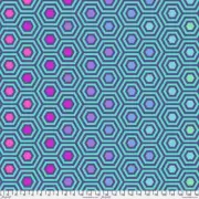 Quilt Backing 108" Wide, Rainbow Hexy XL, Peacock, Tula Pink, Quilt Back BTY