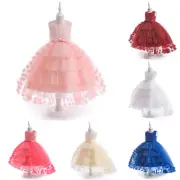 Kids Baby Girls Princess Birthday Long Tutu Dress Party Wedding Bridesmaid Gown