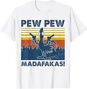 [FALLTOYC] Pew Pew Madafakas Funny Chicken Hilarious Farm Humor Vintage T-Shirt