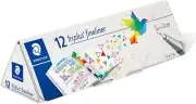 Staedtler 334 CPC12 Triplus Fineliner Pens Assorted - Cardboard Pencil Case 12pk