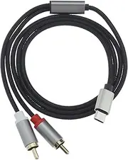 [VGOL] Type-C to 2 RCA Audio Y Cable USB C to RCA Audio Cable Compatible with Huawei Phone Compatible with Xiaomi Phone Amplifier DVD TV Speaker