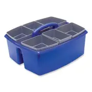 Storex 00985U02C Large Caddy With Sorting Cups, Blue, 2/carton (stx00985u02c)