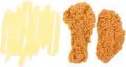 ERINGOGO 1set PVC Simulation Food Model Realistic Chicken Wings Chicken Legs Fries Keychain Decoration for Boys and Girls Play Photography Props Home Decor