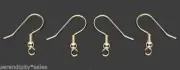 12 GOLD Plated Stainless Steel EAR WIRES Hooks EarWires w/ Coil + Bead Earrings
