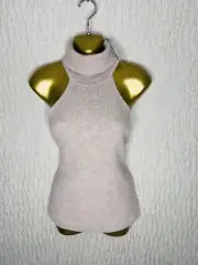 Exquisite Reiss Clem New Beige Cashmere Mix Roll Neck Knit Top UK10 Stunning