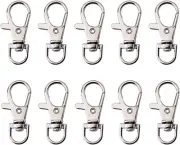 Set of 50 Metal Lobster Claw Clasps Swivel Clasps Lanyard Snap Hook with Trigger
