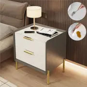 Fin Tough Germproof Sintered Bedside Tables Side Table 2 Drawers Nightstand Cabinet
