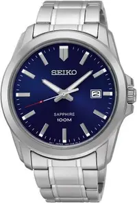 在飛比找Yahoo!奇摩拍賣優惠-【金台鐘錶】SEIKO 精工 男錶 石英錶 不鏽鋼錶帶 (藍