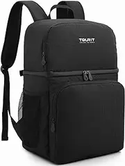 TOURIT Insulated Cooler Backpack Double Deck Light Lunch Backpack with Cooler Compartment for Men Women to Work, School, Picnics, Hiking, Camping, Beach, Park or Day Trips