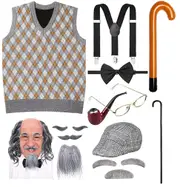 Boys Old man Costume 100 days of school Brown Sets