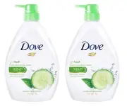 Dove Go Fresh Nourishing Body Wash, Cucumber and Green - 33.8 Fl Oz / 1L x 2 ...