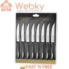 Scanpan Microsharp Stainless Steel Serrated Steak Knife 8 Piece Set - Black