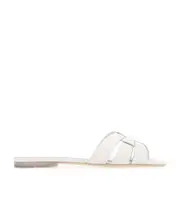 Saint Laurent Tribute Flat Sandals 37.5,37,38.5,38,41 white