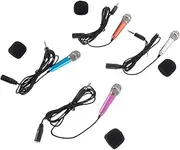 HAMPPLIES 4Pcs Mini Microphones Portable Wired Recording Mics for Karaoke Singing and Video Capture Compatible with Smartphones and Laptops Durable and Stylish Design Colors